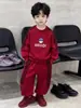Roupas infantis para meninos, conjunto de moletom para primavera e outono, estilo coreano, conjunto esportivo estiloso de duas peças para meninos pequenos, roupas de outono para bebês