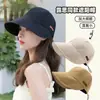 Boné e Chapéu Bucket para Mulheres Primavera/Verão 2026 Proteção Solar Chapéu de Sol Chapéu de Sol Liso Preto Que Faz o Rosto Parecer Menor e Serve em Cabeças Grandes