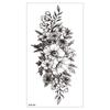 Pequeno braço inteiro meio braço tatuagem adesivo preto e branco flor pintada caveira flor esboço impermeável duradouro tatuagem adesivo conjunto