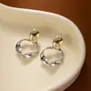 Pendientes de aro irregulares de estilo coreano, elegantes, sencillos y de metal trenzado, personalizados, de lujo, ligeros y a la moda, que combinan con todo.
