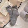 Calcetines Grues de Lana Estilo Fair Isle para Otoño e Invierno, Calcetines de Media Pantorrilla con Patrón de Muñeco de Nieve y Gato de Hilo Puntado Estilo Japonés, Calcetines Cálidos Holgados
