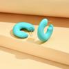Nuevos Pendientes de Tuerca Acrílicos de Color Caramelo Europeo y Americano Color Mate Gruesos Redondos en Forma de C Color Caramelo Clip para la Oreja Sin Agujero para Mujer