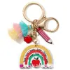 Día del Maestro Flor de Goteo de Aceite Transfronteriza Perla Mariposa Lápiz Tarjeta de Mensaje de Agradecimiento Llavero Colgante para Mochila Regalo Festivo