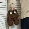 Tênis de Treino Alemão Color Block Estilo Vintage Novo Outono/Inverno 2026 para Mulheres, Cadarço de Camurça Solado Grosso Casual Tênis de Solado Macio para Mulheres