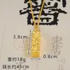 Novo Estilo Brilhante Gelo Triturado Tridimensional Tijolo de Ouro Falso Pingente para Mulheres Ouro de Areia Vietnamita Barra de Ouro Falso Quadrada Sólida Joia de Colar