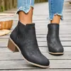 Botines Chelsea de venta caliente en Temu 2026 otoño e invierno nuevos con diseño hueco, punta fina, corte bajo, tacón cuadrado, botas para mujer estilo europeo y americano en stock
