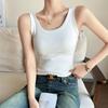 Camisola Básica de Espalda Baja en Forma de U Cuidadosamente Seleccionada para Mujer, Simple, Casual, Anti-Exposición, Delgado, sin Mangas, que se Puede Usar por Fuera