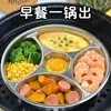 Bandeja para cocinar al vapor de múltiples compartimentos para el desayuno, plato de vapor de acero inoxidable de múltiples secciones, sartén para complementar la alimentación infantil con cuchara para sopa y vaporera