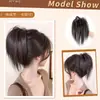Peruca Fofa de Rabo de Cavalo Alto para Mulheres com Presilha Tipo Ninho de Galinha, Estilo Garota Picante, Aplique de Cabelo com Penas, Rabo de Cavalo Cacheado Latino-Americano