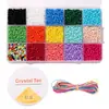 Kit de Materiales de Cuentas de Vidrio Pintado de 3 mm Set de Accesorios para Joyería de Pulseras y Pendientes Hechos a Mano DIY Cuentas Sueltas Cuentas de Vidrio