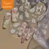 Tomoni&Moshi Calcomanías Brillantes para Uñas con Diseño de Concha Calcomanías de Uñas de Color Sólido Populares y Materiales de Decoración de Moño