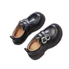 Zapatos negros de cuero para niña para primavera y otoño, zapatos de actuación para niños con suelas blandas, estilo británico, adecuados para estudiantes mayores y mocasines de princesa