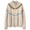 ¡Estilo de lujo ligero y elegante! Cárdigan de punto de cachemira con cremallera y cuello semi-alto, tejido jacquard para mujer, abrigo suéter grueso y cómodo