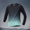 Camiseta Manga Longa Masculina de Verão Fina com Proteção Solar, Disponível, Esportiva, Secagem Rápida, Camada Interna, Respirável, Solta, Estilo Masculino para Montanhismo
