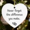 Pingente de decoração de Natal, ornamento com texto inspirador em inglês em formato de coração, decoração para festa de feriado transfronteiriça