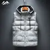 Jaqueta colete grossa plus size masculina 2025 Nova Outono Inverno Cor sólida Estampada Colete