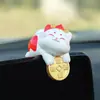 Gato de la Fortuna Pequeño Panda Adorno para Coche Gatito Lindo Decoración para Consola Central del Coche Pantalla de Computadora Dropshipping