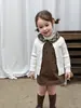 Novidades em 31/08) Conjunto de outono para meninas saia, novo vestido colete infantil, suéter de tricô, roupas de bebê Classe A
