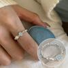 Anéis Geométricos de Miçangas para Mulheres, Empilháveis, Estilo Doce e Descolado, Nicho e Versátil, Anéis de Pérola Falsa, Elegantes e Modernos para o Dedo Indicador