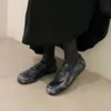 Mocasines de Pelo de Caballo para Mujer Zapatos Británicos 2025 Principios de Primavera Nuevos de Cuero Punta Redonda Caña Baja Planos para Piernas Zapatos para Mujer