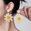 Aretes Transfronterizos de Flor de Rafia Nueva 925 Aretes de Aguja de Plata con Sentido de Alta Gama Joyería al Por Mayor de Estilo Bohemio para Mujer