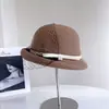 Sombrero de Cubo con Borde de Lazo Decorativo de Malla de Seda y Lino para Mujer, Sombrero de Fieltro de Lana Australiana de Invierno, Sombrero de Pescador Versátil y Elegante