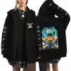 One Piece One Piece Luffy Impresso Zíper Suéter Masculino Casual Moletom Com Capuz Top Cardigan Jaqueta