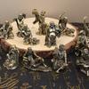 Colección de adornos de dieciocho Arhats de latón antiguo, retro, dragón, tigre, decoración de escritorio, cobre, hombre de bronce macizo en miniatura