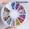 Decorações de Unhas Mais Vendidas na Amazon 12 Compartimentos Prato Redondo Brocas Mistas para Nail Art Strass Coloridos de Fundo Plano Adesivos Irregulares