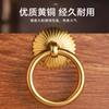 Puxador Anel de Puxar em Cobre Puro Estilo Antigo Chinês Furo Único Simples Puxador de Cobre Porta de Armário Gaveta de Armário Anel de Puxar Todo em Cobre Puxador Retrô