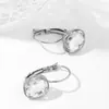 Brincos Europeus e Americanos da Moda Mais Vendidos para Mulheres, Brincos Simples Cravejados com Cristal, Presilhas de Orelha de Nicho, Argolas de Orelha, Tarraxas de Aço Inoxidável