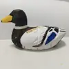 Adornos de Pato de Madera Tallados a Mano Adornos de Madera Flor de Durazno Regalo Pintado a Mano Creativo Adornos de Escritorio para Hogar Oficina