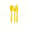 Faca e garfo de plástico descartáveis colher fábrica de comércio exterior transfronteiriço venda direta festa de aniversário cor faca e garfo de plástico PS colher atacado