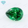 Huagang gema em forma de pêra verde zircônio verde zircão pedra nua atacado gota em forma de avó sintética verde branco pedra anel superfície