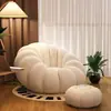 Sillón Sofá Perezoso de Calabaza, Sillón Reclinable de Algodón Comprimido al Vacío Sofá de Ocio con Reposapiés