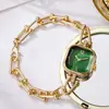 Relógio de Pulso Estilo Pulseira de Nicho de Alta Qualidade Luxo Leve Quadrado Criativo Vidro Multifacetado Pulseira de Corrente Relógio Feminino