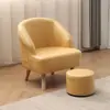 Sofá individual de tejido técnico balcón apartamento pequeño dormitorio sin lavado cómodo sofá perezoso madera maciza nórdica simple moderno