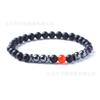 Pulsera AliExpress europea y americana nueva de 6 mm de piedra negra esmerilada pulsera magnética pulsera de pareja de piedra natural venta al por mayor