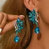 Pendientes Creativos Ecológicos Transfronterizos, Modernos y Elegantes, Incrustados con Diamantes, de Alta Gama, Pendientes de Lujo Ligero para Mujer, Pendientes Únicos y Súper Brillantes para Fiesta