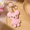 Chaveiro de urso PU de desenho animado, figura 3D fofa, pingente de bolsa, acessório de mochila, pequeno presente, adequado para caixas e bolsas
