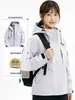 Chaqueta de expedición tres en uno almacenamiento de calor de grafeno personalizado bloqueo de temperatura transpirable a prueba de viento a prueba de lluvia chaqueta casual diaria logo estampado