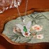 Collar de mariposa de jade peligroso natural para mujer plata esterlina S925 incrustado temperamento suave cadena de clavícula fabricantes venta al por mayor generación