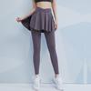 Pantalones de Yoga Falsos de Dos Piezas para Mujer, Cintura Alta, Elásticos, Falda Deportiva para Fitness, Cómodos con Sensación de Piel Desnuda, Pantalones Ajustados para Correr y Entrenamiento