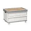 Equipaje Al Aire Libre Camping Caja de Almacenamiento Camping Tapa de Madera Caja de Almacenamiento Organizador de Maletero de Coche Caja Plegable para Picnic