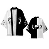 Directo de fábrica capa con tótem de dragón estilo chino marea nacional personalidad cárdigan de punto con plumas capa kimono túnica de siete mangas hombre