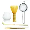 Conjunto de Batedor de Chá Matcha de Plástico, Ferramentas para Fazer Chá da Dinastia Song, Suporte para Batedor de Chá, Mexedor, Pincel Matcha de Bambu Japonês, Conjunto em Caixa de Presente