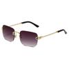 2023 nuevas gafas de sol de moda sin montura europeas y americanas, gafas de sol de caja, gafas de moda para hombre, gafas de sol al por mayor