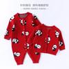 Roupas de Ano Novo para Bebê, Roupas de Inverno, Roupas de Ano Novo para Bebê de Lua Cheia e 100 Dias, Macacões de Tricô de Inverno para Recém-nascido de Ano Novo