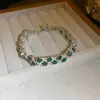 ¡Pulsera apilada de diamantes de colores! Pulsera de calabaza con circonita chapada en oro real, joyería de diseño niche estilo ins coreano para mujer