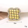 Nova Joia de Liga de Zinco com Coração de Diamante Quadrado Suporte de Airbag com Material de Diamante Pérola Furo Sapatos Acessórios DIY